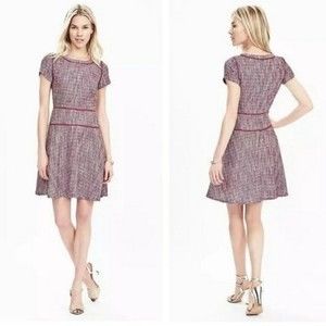 Banana Republic Tweed Fit Flare Dress Sz 6 Petite